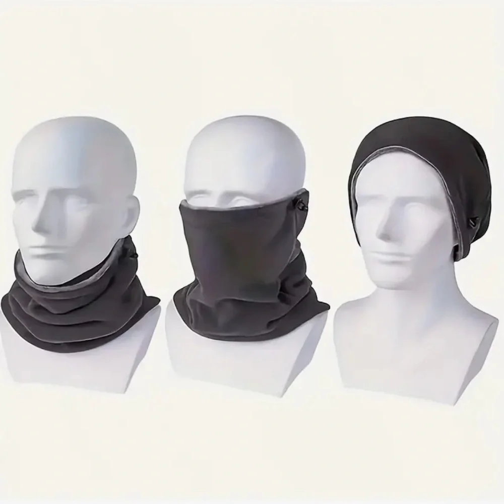 Grey Fleece Neck Warmer Gaiter Windproof Thermal Scarf Unisex Winter NWT - Picture 8 of 9